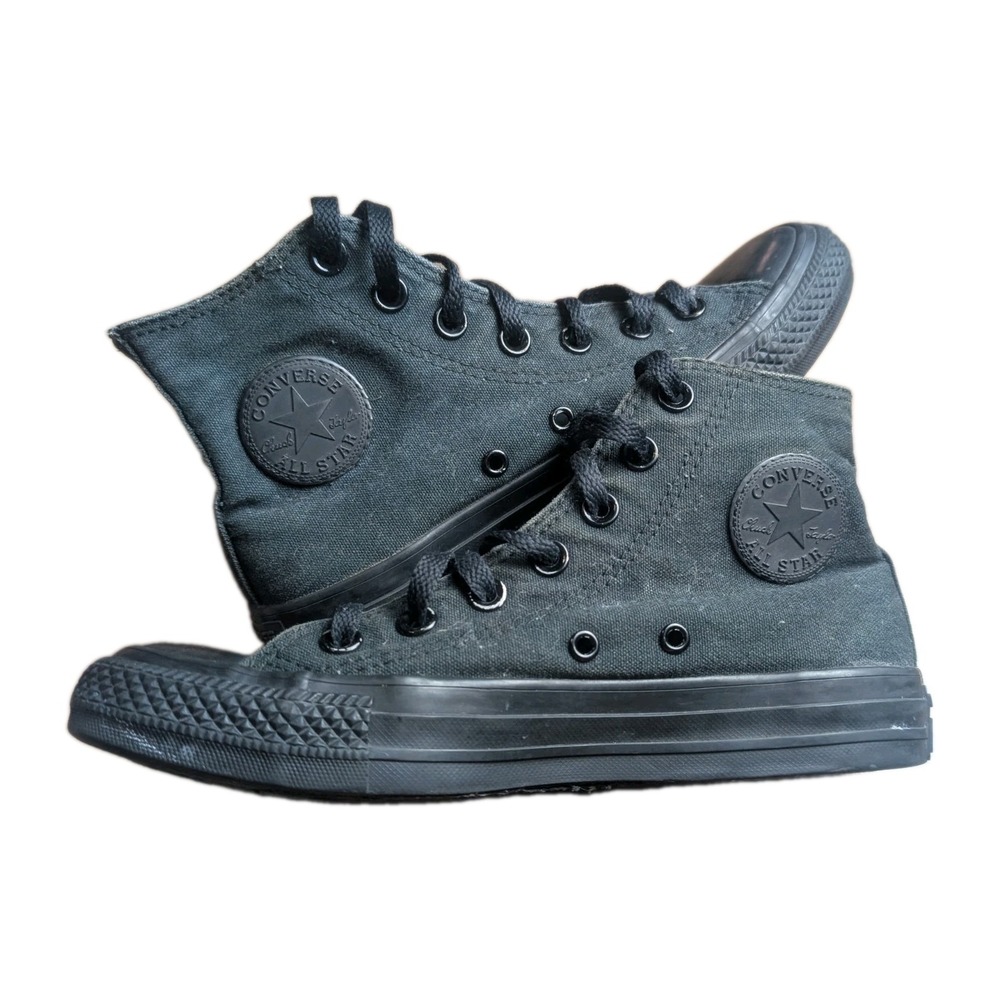 Converse Chuck Taylor All Star High Top Black Monochrome Canvas Shoes Women's 6